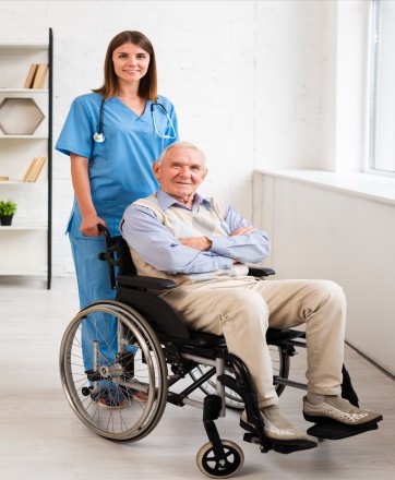 Care assistant with her patient